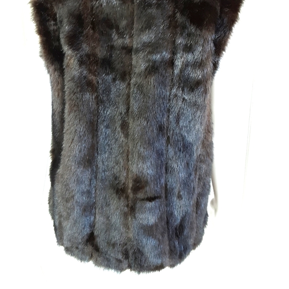 MINK FAUX FUR REVERSIBLE VEST SZ M - Picture 5 of 9